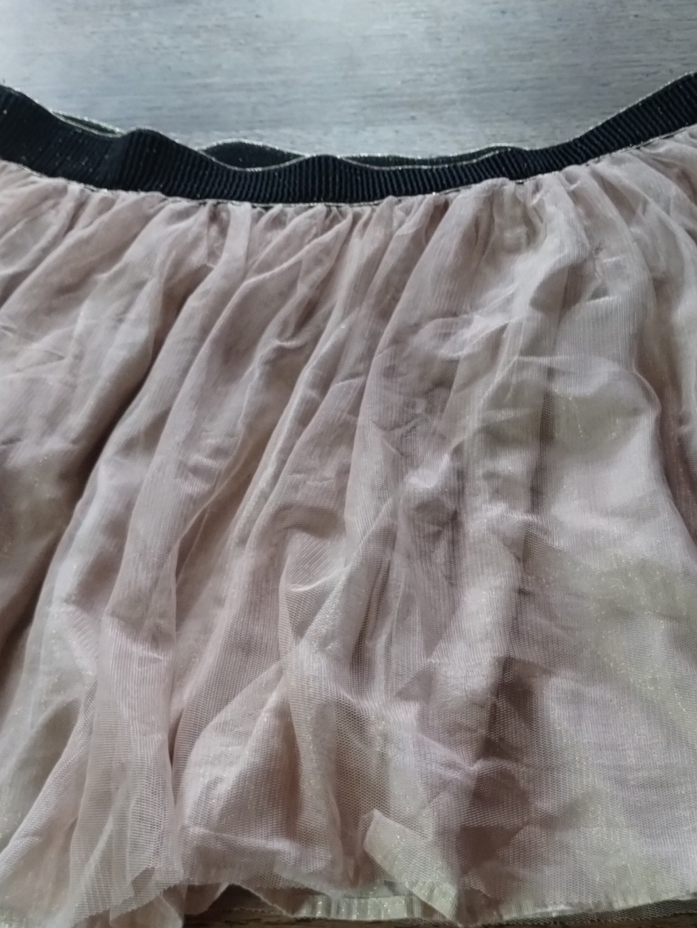 Decree Blush Pink Tulle Skater Skirt with Black Waistband